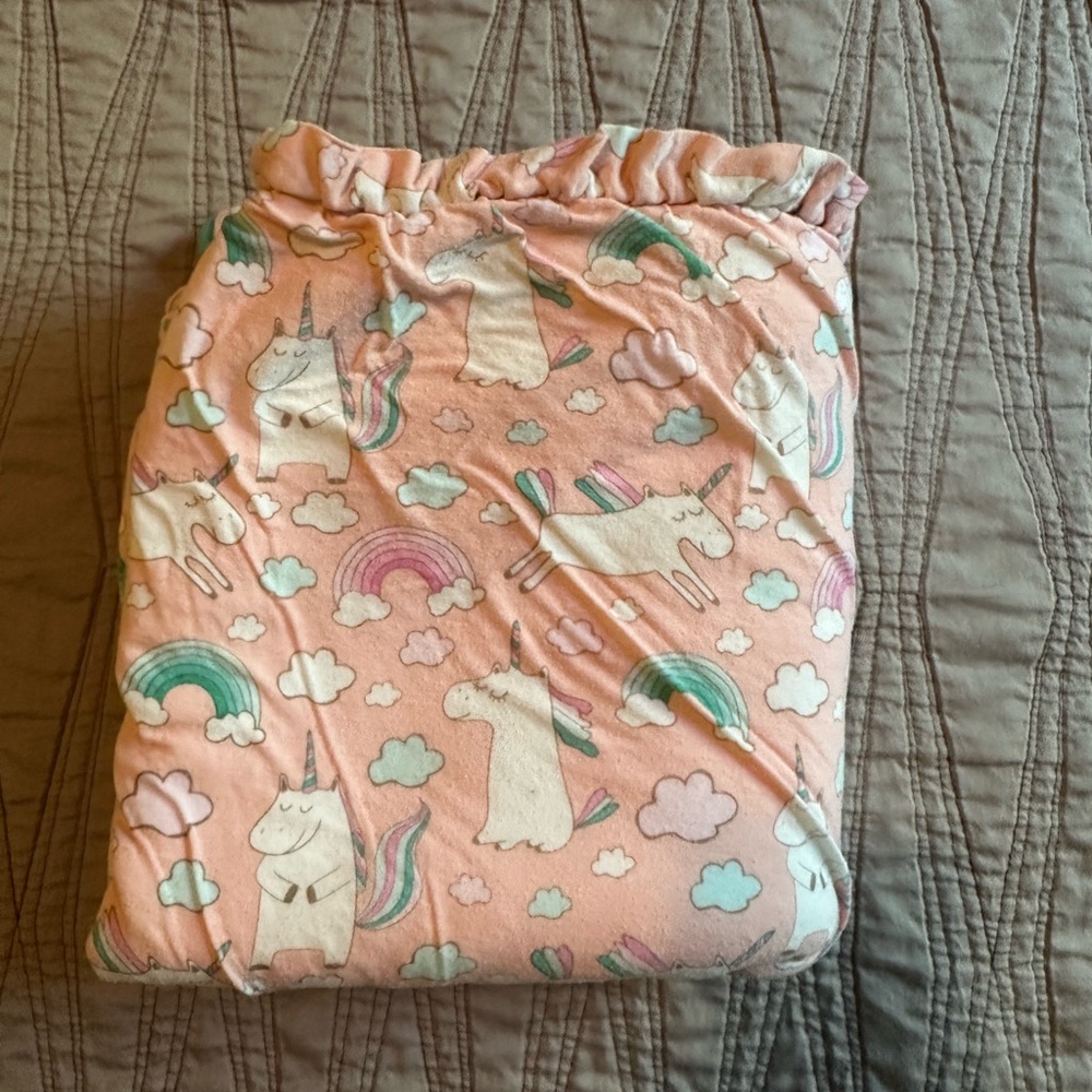 Posh Peanut hooded Bath Towel Pink Unicorn Olive